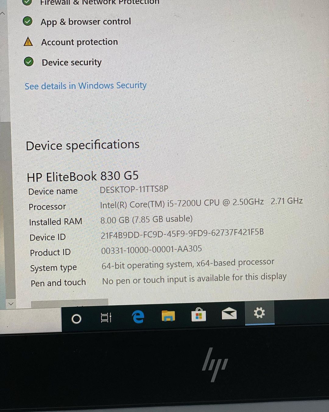 UK USED: Hp 830 G5 Laptop – Intel Core i5 – 8GB – 256 SSD – Keyboard Light – 7th Gen - Image 3