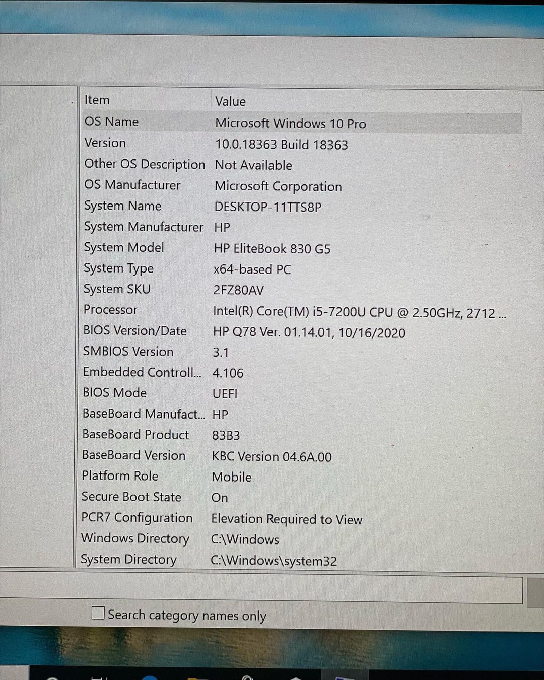 UK USED: Hp 830 G5 Laptop – Intel Core i5 – 8GB – 256 SSD – Keyboard Light – 7th Gen - Image 9