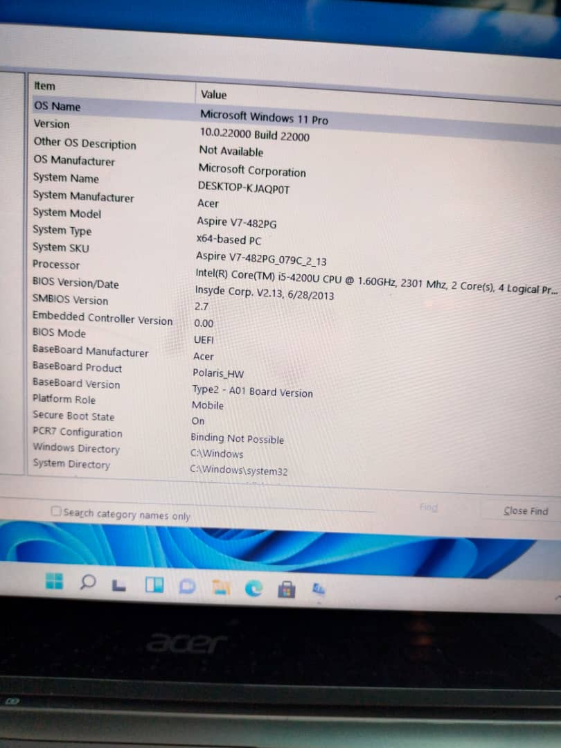 Uk Used Acer Aspire v7-482pg -Intel Core i5 – 500GB HDD – 8GB RAM – Touchscreen – HDMI - Image 12