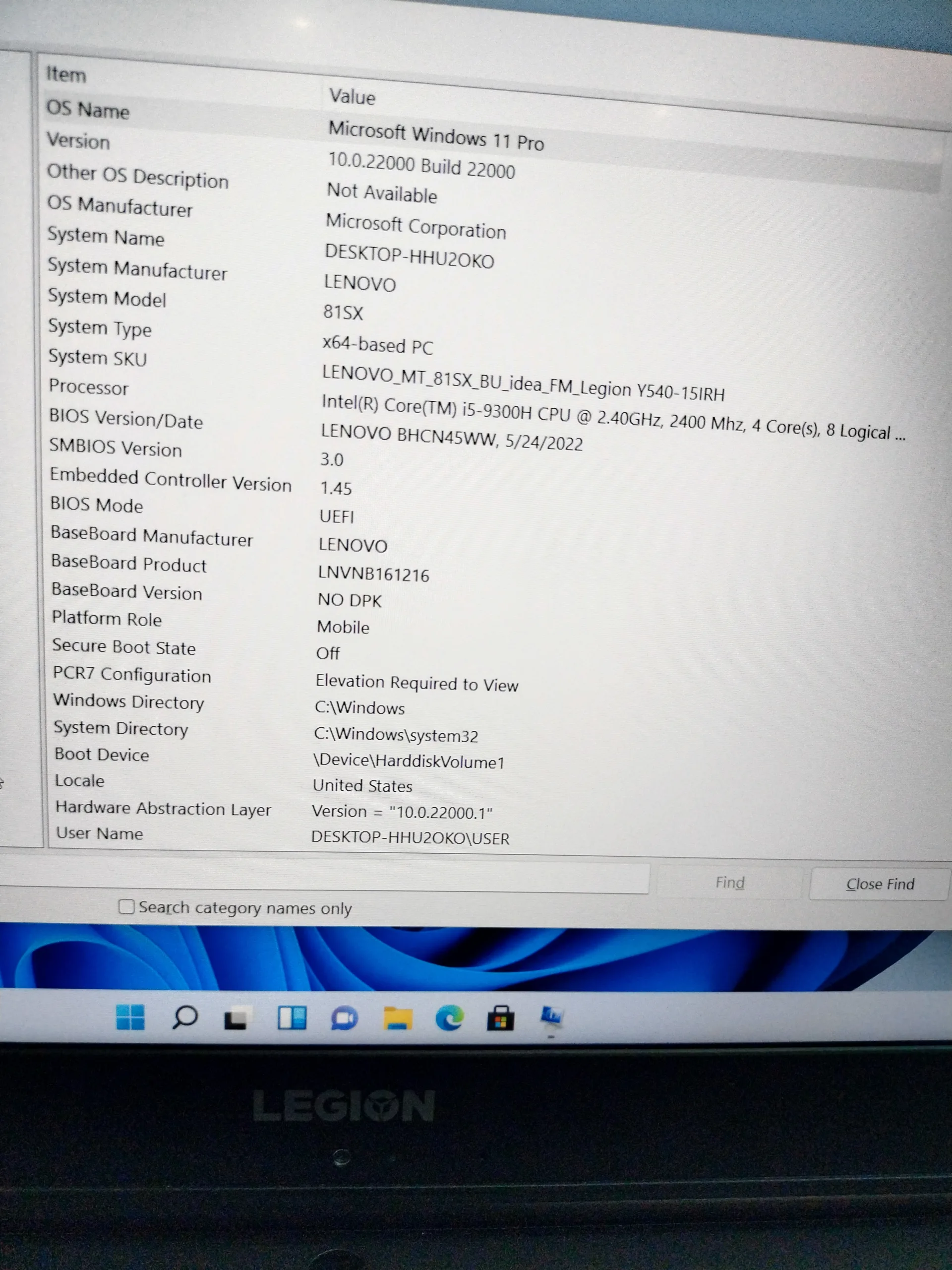 UK Used Lenovo Legion 81SX, Gaming Intel core i5, 9th Gen, 1tb SSD and 32gb ram, Keyboard light - Image 8