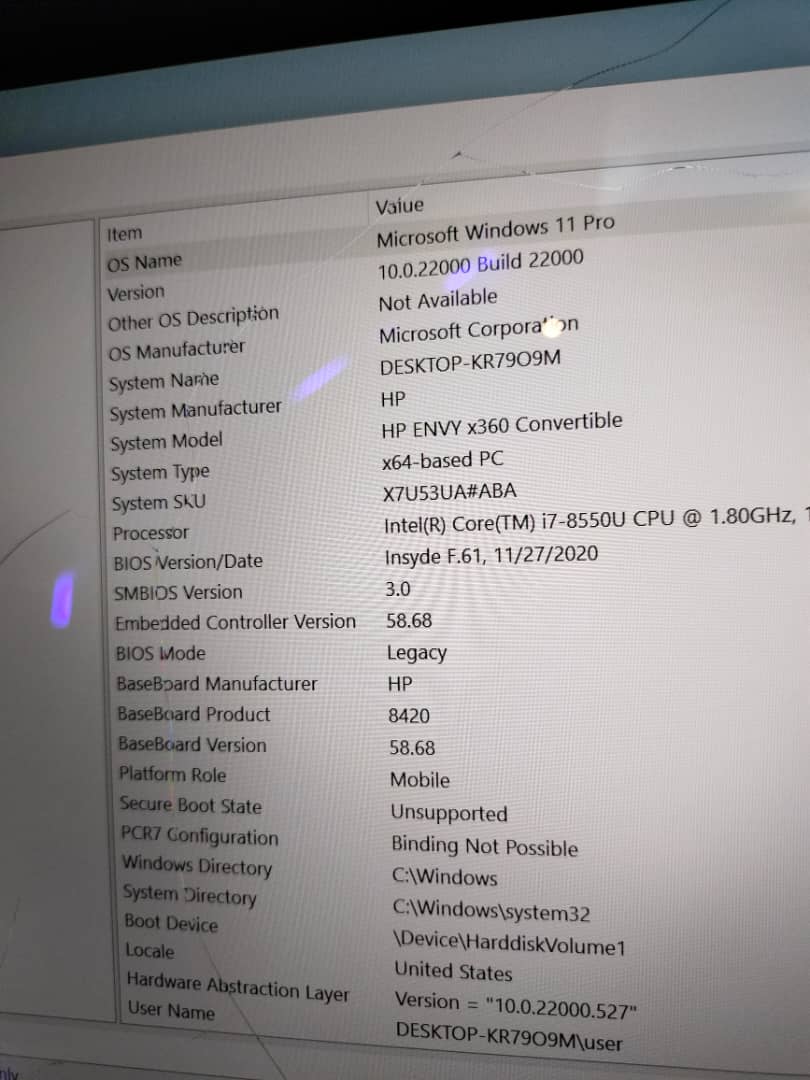 UK Used HP Envy Notebook X360- 8th Gen. Intel Core i7 – Keypad Light – Touchscreen – UHD Display Resolution Windows11 pro 1Tb HDD – 16GB RAM 8GB Total Graphics Ultrabook PC - Image 3