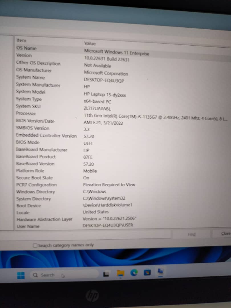 UK Used Hp 15-dy2 xx- Intel core i5 11th Gen 512GB _ 8GB RAM – Intel HD 4GB Total Graphics memory Ultra slickbook windows 11 PC. - Image 11