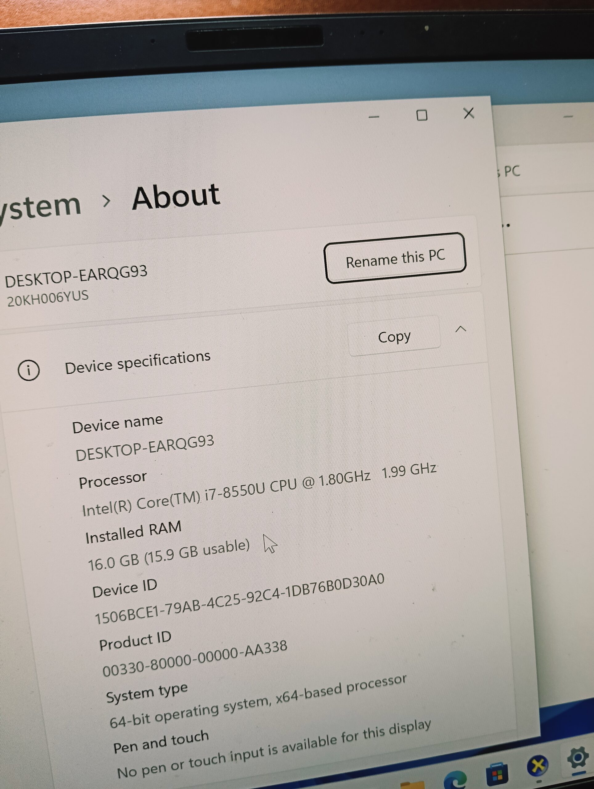 Lenovo 20KH006YUS - Intel Core i7 (2.0GHz) - 8th Gen - 512GB SSD - 16GB Ram - Windows 11 Pro - Image 9