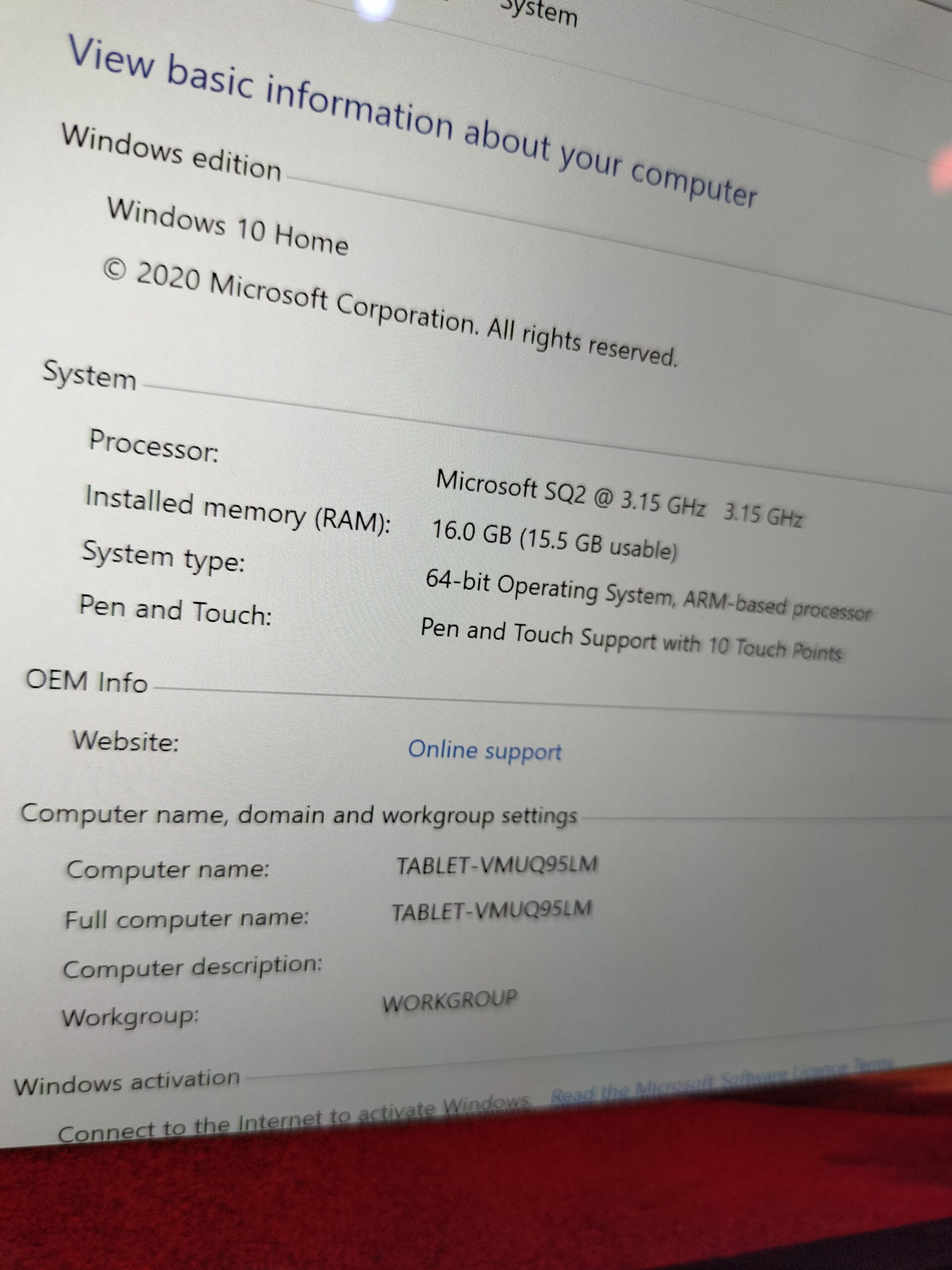 Microsoft Surface Pro X – Touchscreen – Intel – 256GB