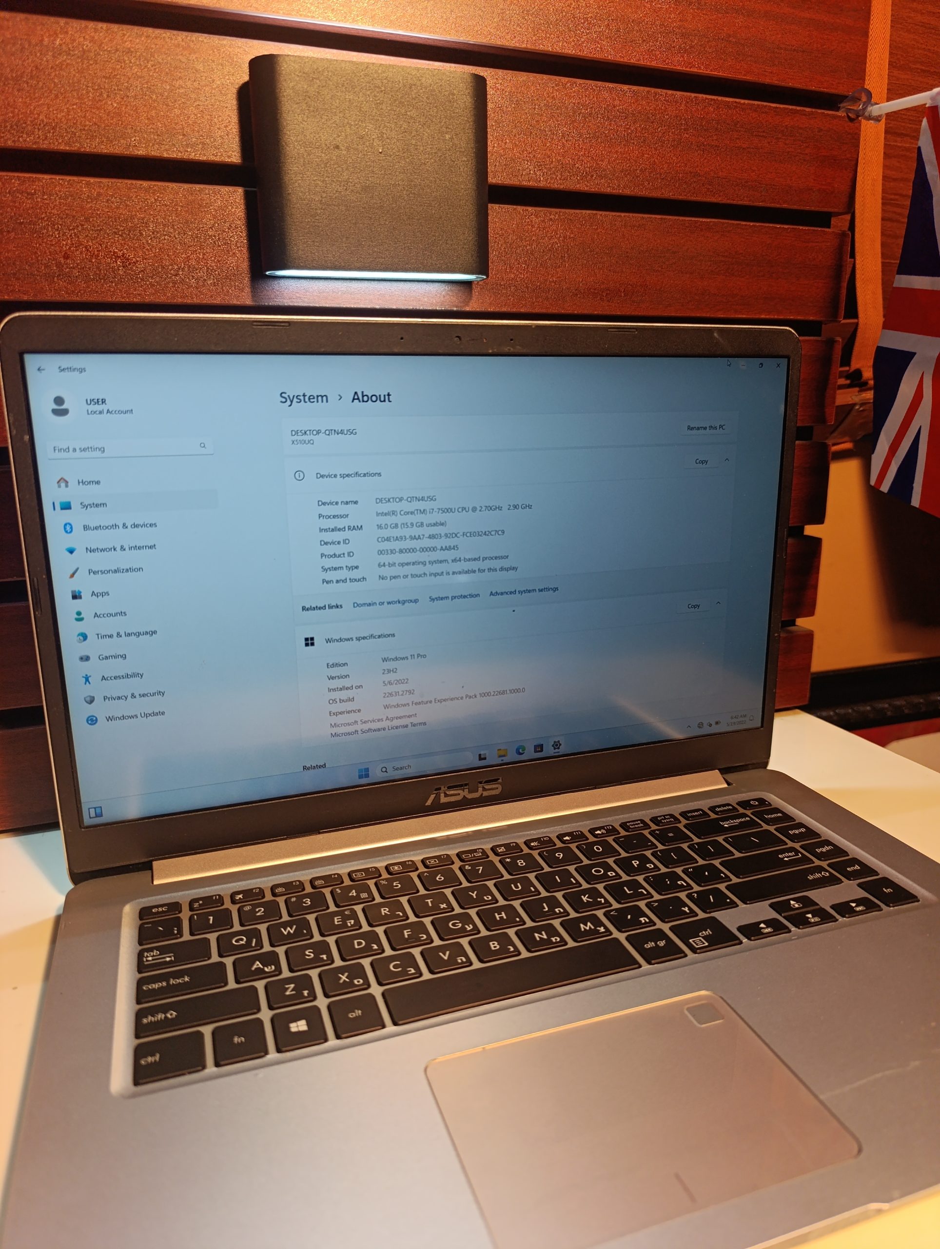 Asus VivoBook S X510UQ – Intel Core i7 (2.7GHz) – 7th Gen – 1TB SSD – 16GB Ram – Windows 11 Pro - Image 7