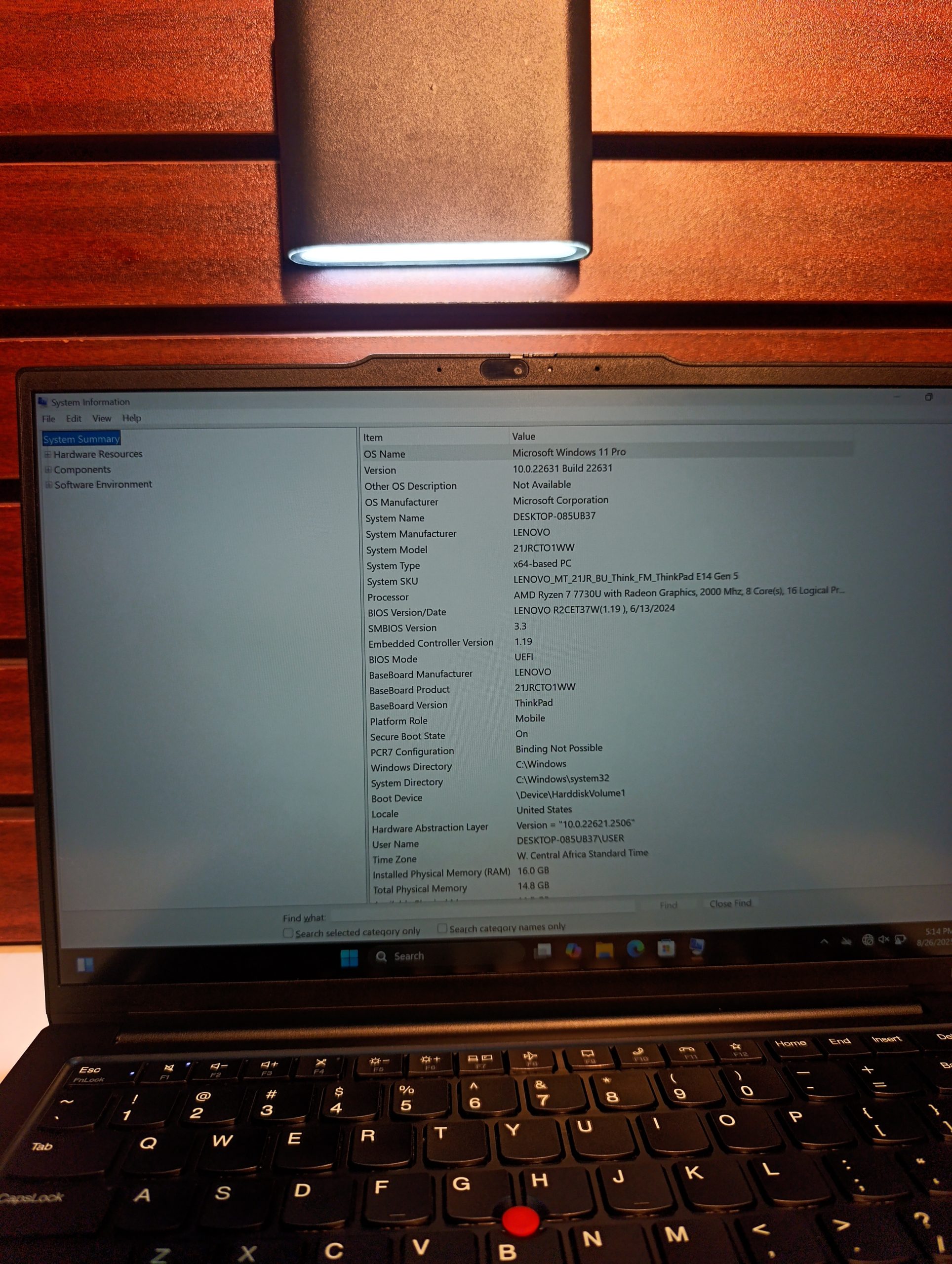 Lenovo ThinkPad E14 Gen 5 – AMD Ryzen 7 – 7th Gen – 512GB SSD – 16GB Ram – Windows 11 Pro - Image 4