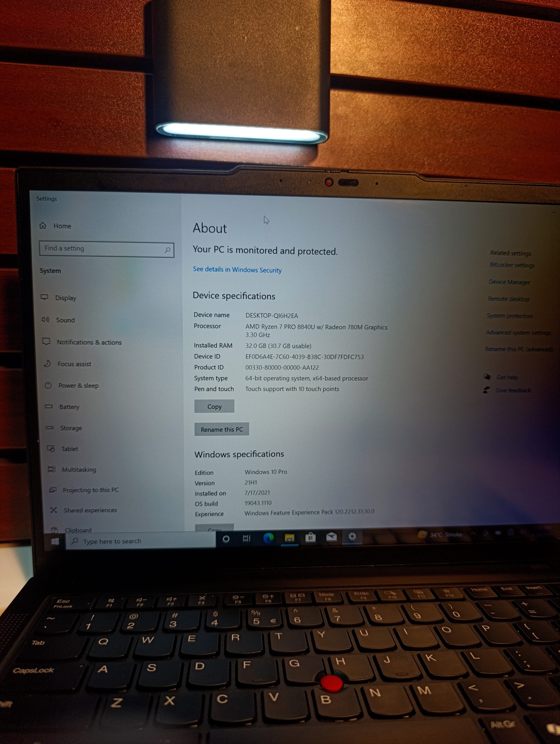 Lenovo ThinkPad T14 Gen 5 – AMD Ryzen 7 Pro – 8th Gen – 512GB SSD – 32GB Ram – Windows 11 Pro - Image 6
