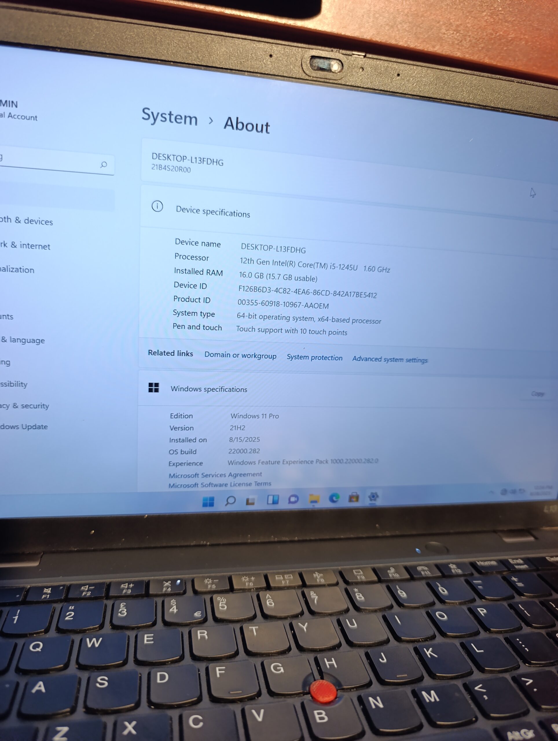 Lenovo ThinkPad L13 Gen 3 – Intel Core i5 – 12Gen – 256GB SSD – 16GB RAM – Keyboard Light – Windows 11 Pro - Image 7