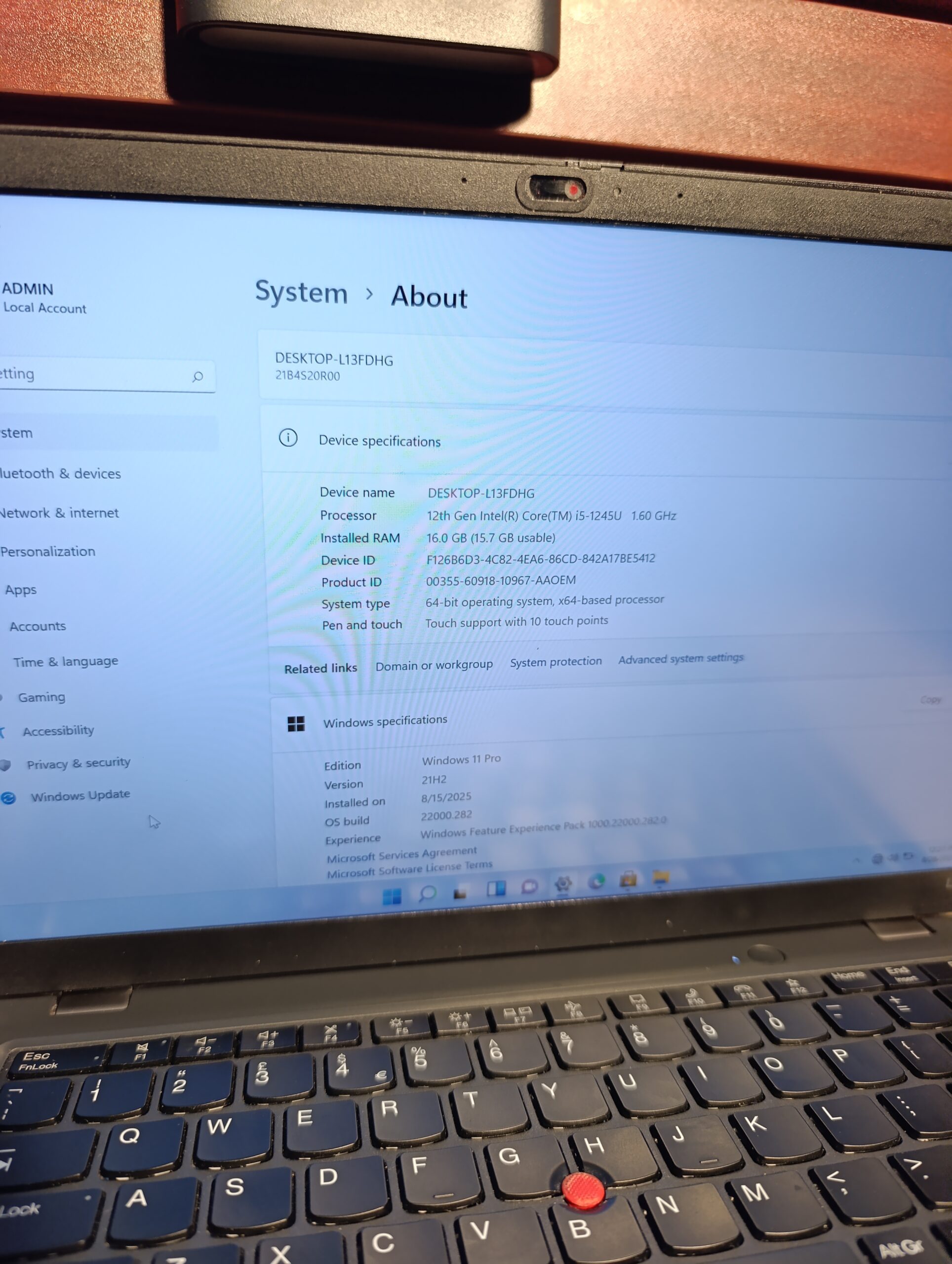 Lenovo ThinkPad L13 Gen 3 – Intel Core i5 – 12Gen – 256GB SSD – 16GB RAM – Keyboard Light – Windows 11 Pro - Image 8