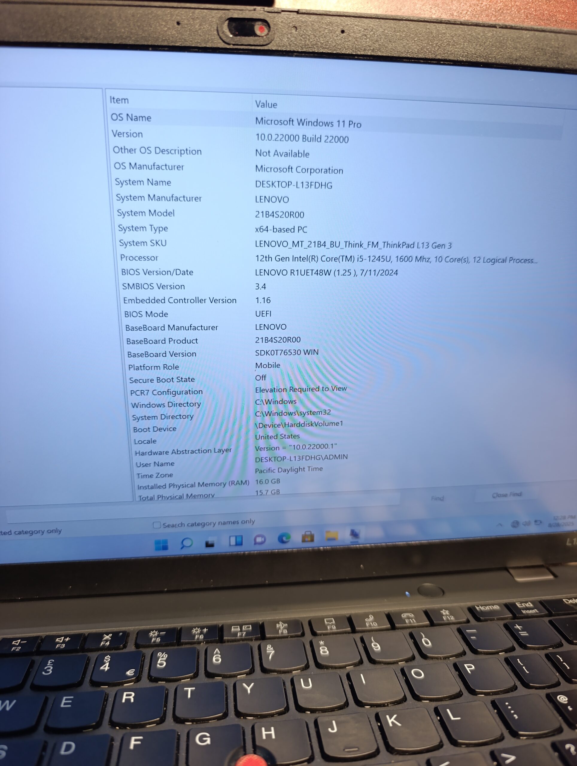 Lenovo ThinkPad L13 Gen 3 – Intel Core i5 – 12Gen – 256GB SSD – 16GB RAM – Keyboard Light – Windows 11 Pro - Image 10