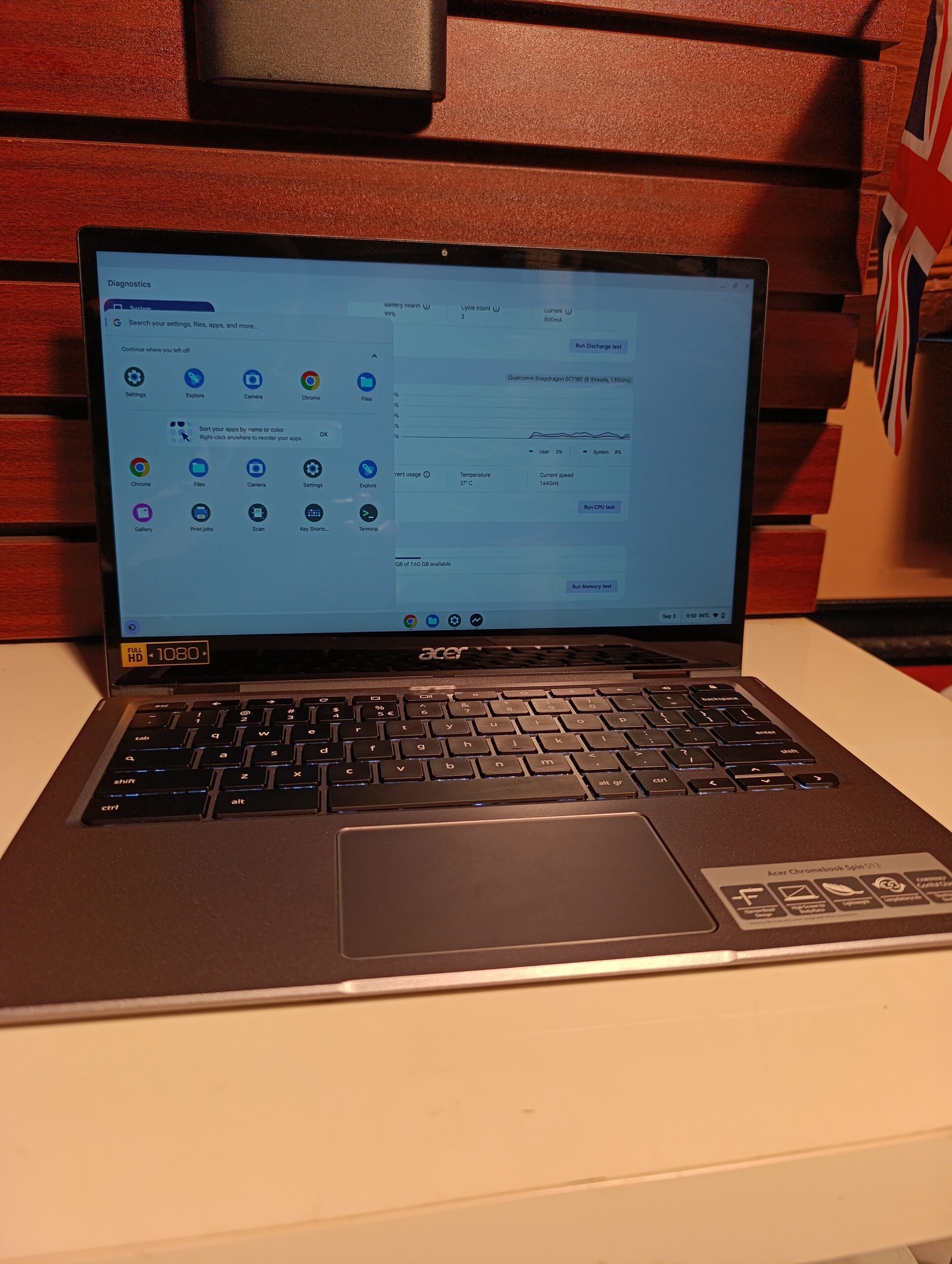 Acer Chromebook Spin 513 – Convertible Laptop –13.5 Gorilla Glass Touch – MediaTek Kompanio CPU – 8GB LPDDR4X – 128GB eMMC - Image 4