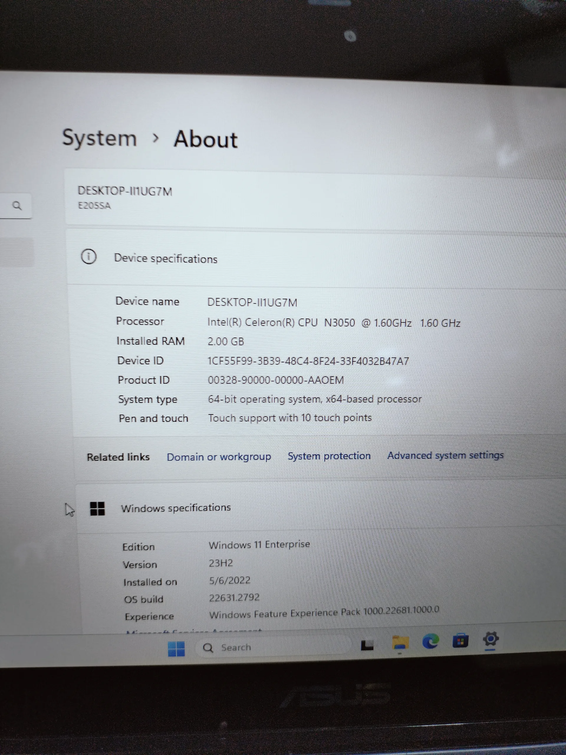 Asus E2055A- Intel N3050 - 32gb ssd - 2gb ram - 11" - Touchscreen -X360 - Sharp Camera - Image 6