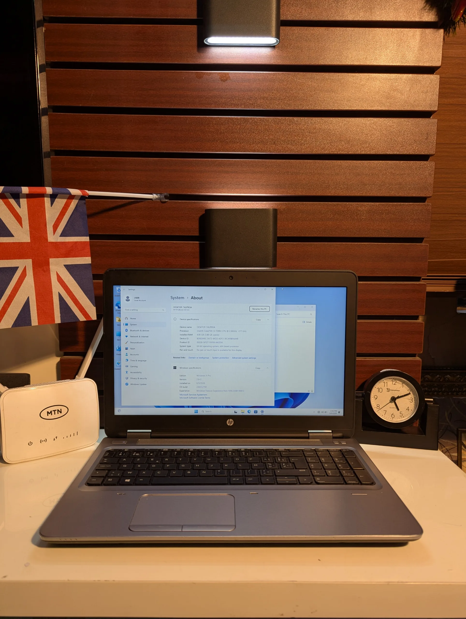HP ProBook 650 G3 – Intel Core i5 – 7th Gen – 250GB HDD – 8GB RAM – window 11 Pro